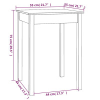 Produktbild för Matbord 55x55x75 cm massivt furuträ