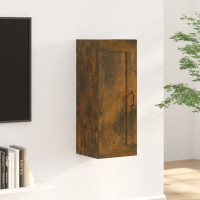 Produktbild för Väggskåp rökfärgad ek 35x34x90 cm konstruerat trä