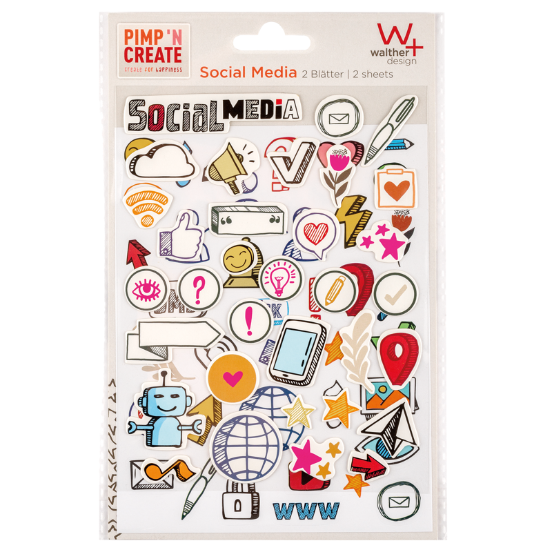 Produktbild för Walther Adhesive sticker Social Media