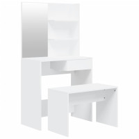 Produktbild för Sminkbord set vit 74,5x40x141 cm