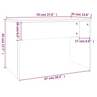 Produktbild för Sminkbord set betonggrå 74,5x40x141 cm