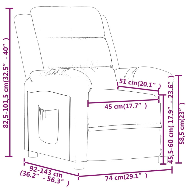 Produktbild för Elektrisk reclinerfåtölj svart sammet