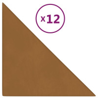 Produktbild för Väggpaneler 12 st brun 30x30 cm sammet 0,54 m²