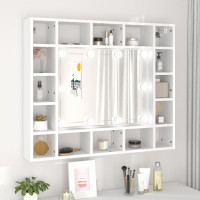 Produktbild för Spegelskåp med LED vit 91x15x76,5 cm