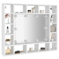Miniatyr av produktbild för Spegelskåp med LED vit 91x15x76,5 cm