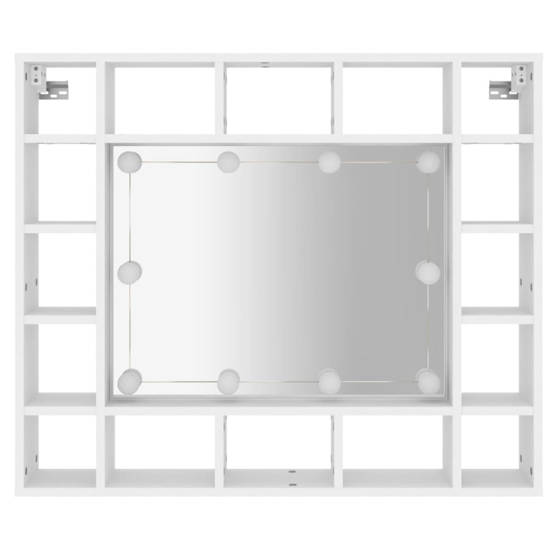 Produktbild för Spegelskåp med LED vit 91x15x76,5 cm