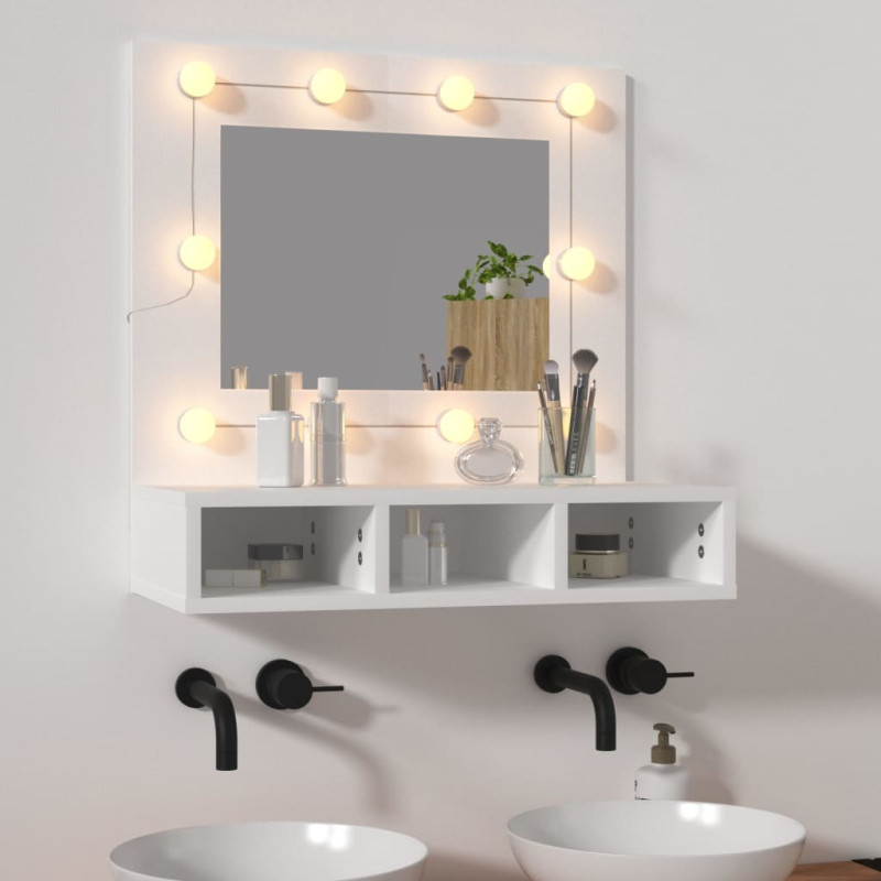 Produktbild för Spegelskåp med LED vit 60x31,5x62 cm