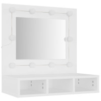 Miniatyr av produktbild för Spegelskåp med LED vit 60x31,5x62 cm