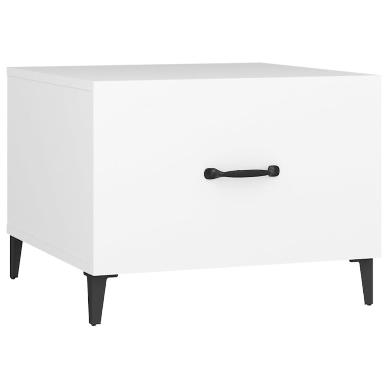Produktbild för Soffbord med metallben vit 50x50x40 cm