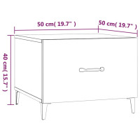 Miniatyr av produktbild för Soffbord med metallben vit 50x50x40 cm