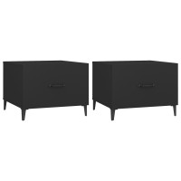 Miniatyr av produktbild för Soffbord med metallben 2 st svart 50x50x40 cm