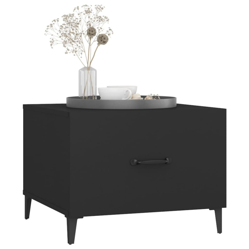 Produktbild för Soffbord med metallben 2 st svart 50x50x40 cm
