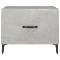 Miniatyr av produktbild för Soffbord med metallben 2 st betonggrå 50x50x40 cm