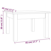 Produktbild för Soffbord vit 45x45x30 cm massiv furu