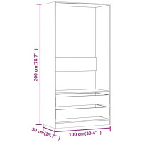 Produktbild för Garderob rökfärgad ek 100x50x200 cm konstruerat trä