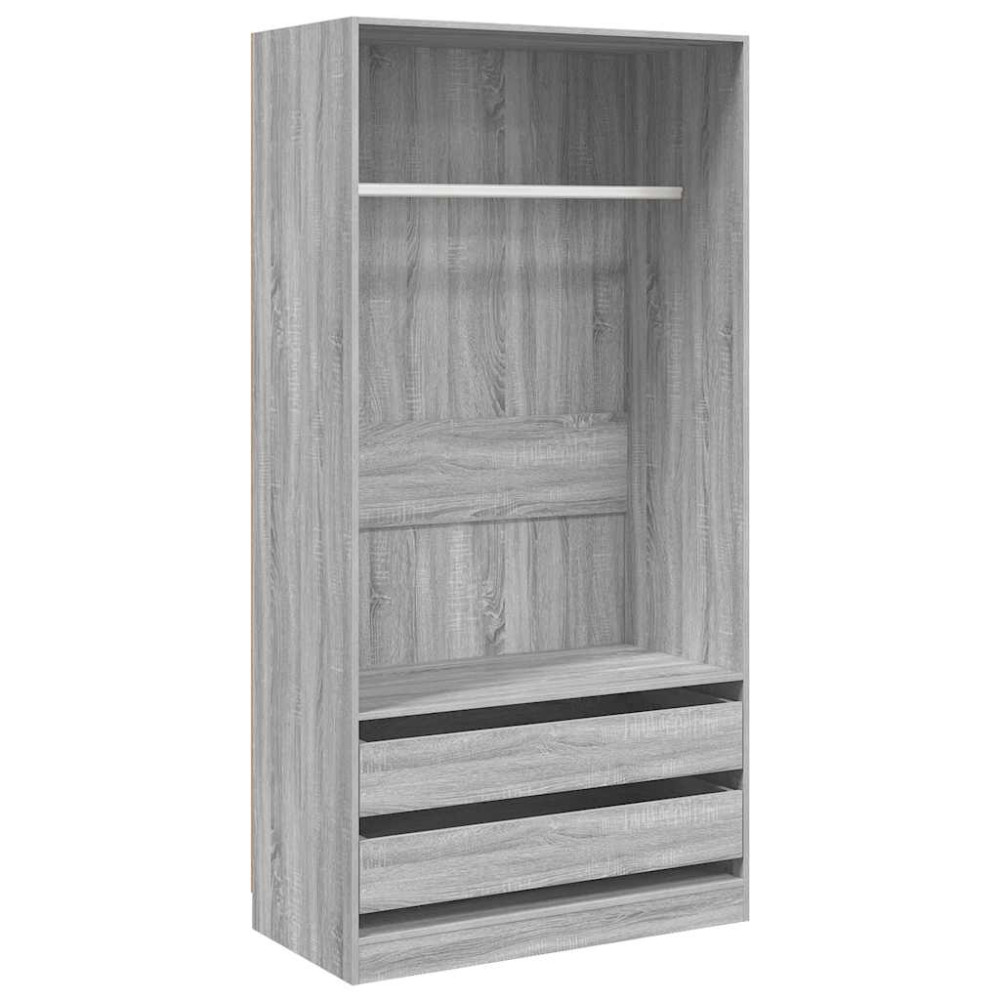 Produktbild för Garderob grå sonoma 100x50x200 cm konstruerat trä