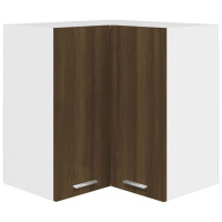 Miniatyr av produktbild för Väggskåp hörn brun ek 57x57x60 cm konstruerat trä