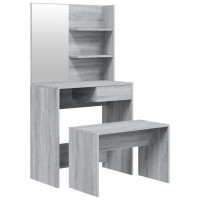 Produktbild för Sminkbord set grå sonoma 74,5x40x141 cm
