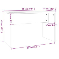 Produktbild för Sminkbord set brun ek 74,5x40x141 cm