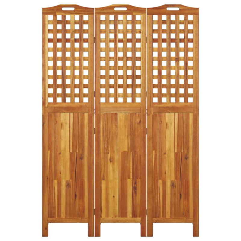 Produktbild för Rumsavdelare 3 paneler 121,5x2x180 cm massivt akaciaträ