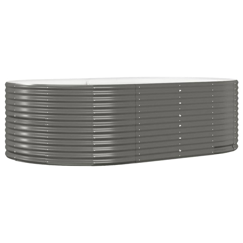 Produktbild för Odlingslåda grå 212x140x68 cm pulverlackerat stål