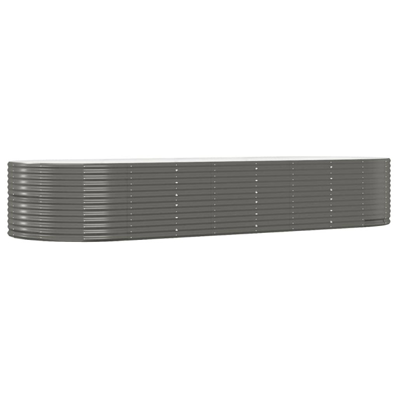 Produktbild för Odlingslåda grå 367x140x68 cm pulverlackerat stål