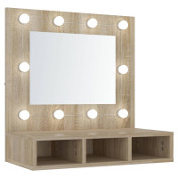 Produktbild för Spegelskåp med LED sonoma-ek 60x31,5x62 cm
