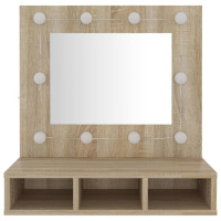 Produktbild för Spegelskåp med LED sonoma-ek 60x31,5x62 cm
