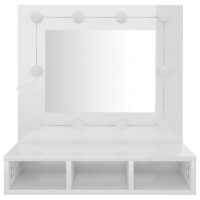 Produktbild för Spegelskåp med LED vit högglans 60x31,5x62 cm