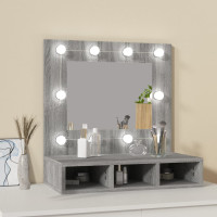 Produktbild för Spegelskåp med LED grå sonoma 60x31,5x62 cm