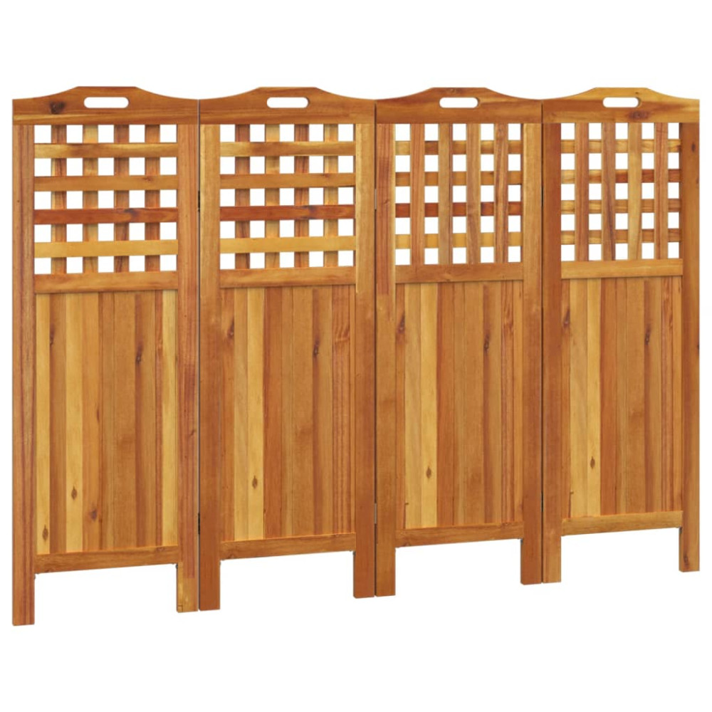 Produktbild för Rumsavdelare 4 paneler 162x2x115 cm massivt akaciaträ