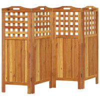 Produktbild för Rumsavdelare 4 paneler 162x2x115 cm massivt akaciaträ