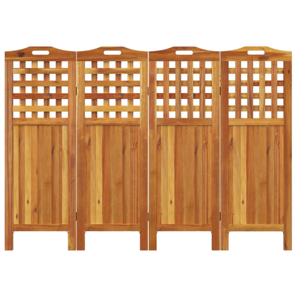 Produktbild för Rumsavdelare 4 paneler 162x2x115 cm massivt akaciaträ