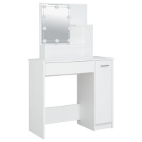 Produktbild för Sminkbord med LED vit 86,5x35x136 cm