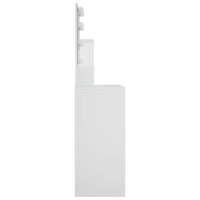 Miniatyr av produktbild för Sminkbord med LED vit 86,5x35x136 cm