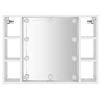 Produktbild för Spegelskåp med LED vit 76x15x55 cm