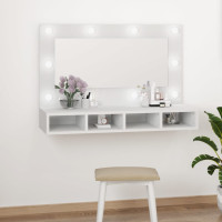 Miniatyr av produktbild för Spegelskåp med LED vit 90x31,5x62 cm