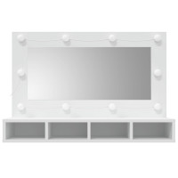 Produktbild för Spegelskåp med LED vit 90x31,5x62 cm