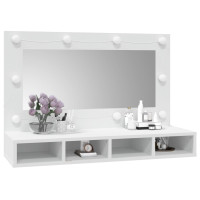 Miniatyr av produktbild för Spegelskåp med LED vit 90x31,5x62 cm