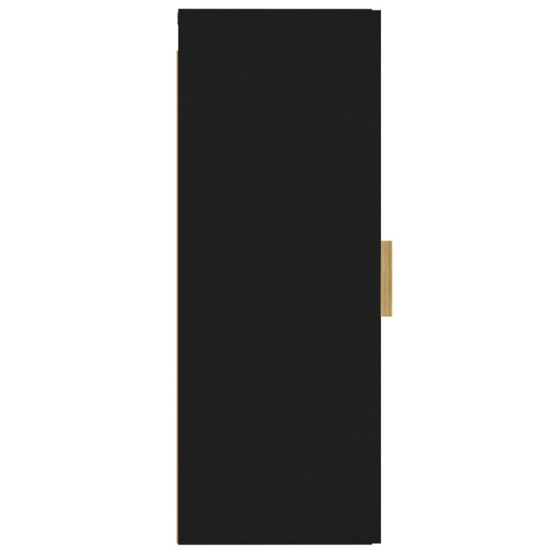 Produktbild för Väggskåp svart 34,5x34x90 cm konstruerat trä
