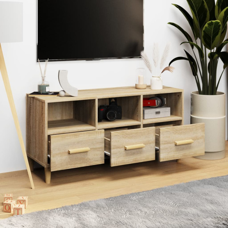 Produktbild för Tv-bänk sonoma-ek 102x36x50 cm konstruerat trä