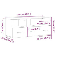 Miniatyr av produktbild för Tv-bänk sonoma-ek 102x36x50 cm konstruerat trä