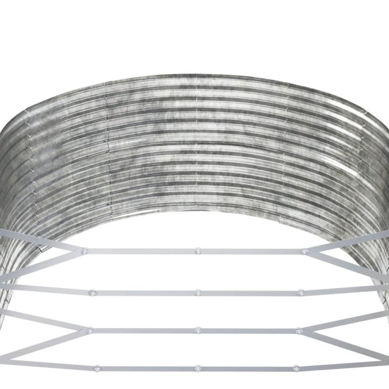 Produktbild för Odlingslåda silver 367x140x68 cm pulverlackerat stål