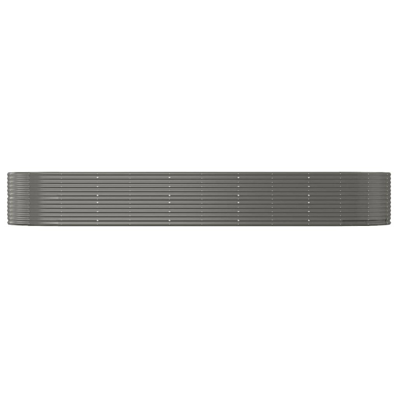 Produktbild för Odlingslåda grå 447x140x68 cm pulverlackerat stål
