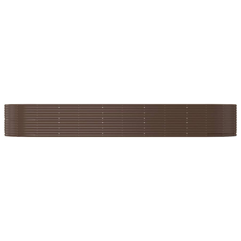 Produktbild för Odlingslåda brun 447x140x68 cm pulverlackerat stål