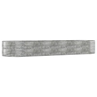 Produktbild för Odlingslåda silver 447x140x68 cm pulverlackerat stål