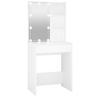 Miniatyr av produktbild för Sminkbord med LED vit 60x40x140 cm
