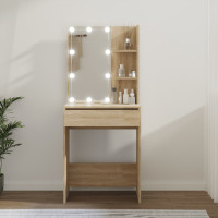 Produktbild för Spegelskåp med LED sonoma-ek 60x40x140 cm