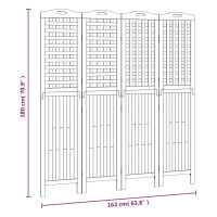 Miniatyr av produktbild för Rumsavdelare 4 paneler 162x2x180 cm massivt akaciaträ
