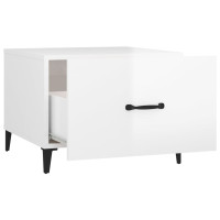 Produktbild för Soffbord med metallben vit högglans 50x50x40 cm